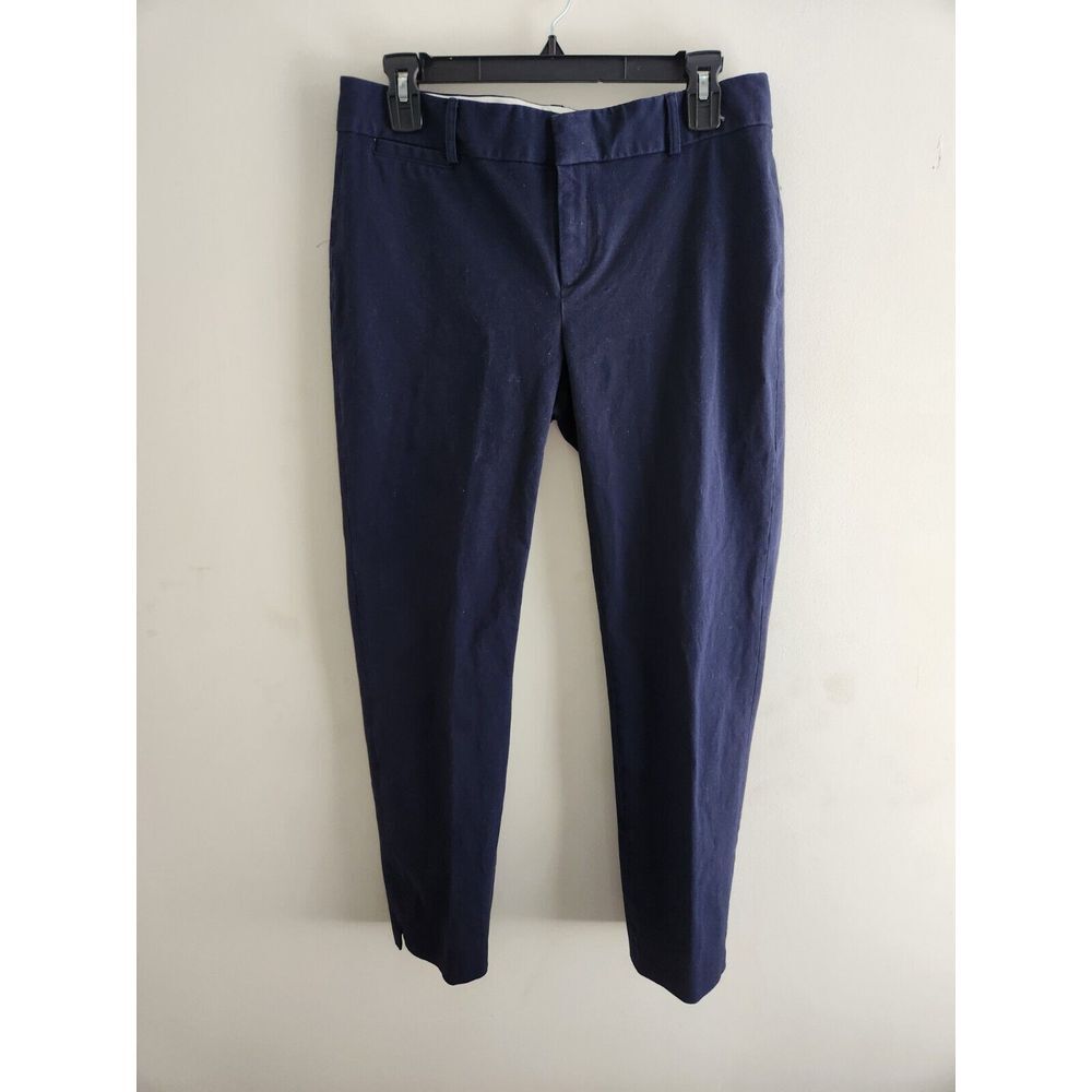 Crown & Ivy Navy Blue Flat Front Straight Leg Dress Pants Women's Size 8
